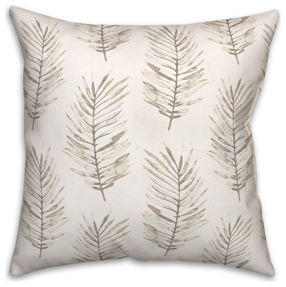 White Fern Pattern 18x18 Indoor/Outdoor Pillow