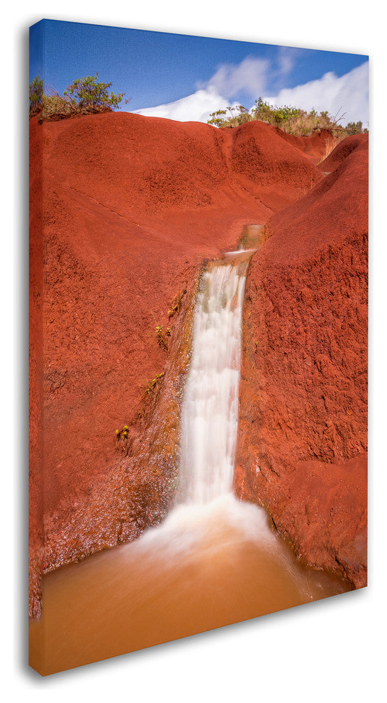 Pierre Leclerc ''Red Dirt Waterfall'' Canvas Art, 24x16