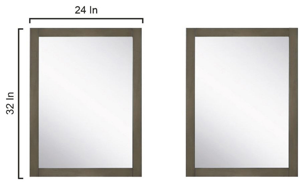 Marsyas 60" Double Vanity, No Top and 24" Mirrors, Rustic Brown