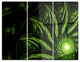 "Strange Green Flower" Digital Metal Wall Art, 3 Panels, 36"x28"
