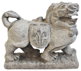 Consigned Grey Stone Lion Statue
