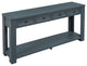 TATEUS 63" Console Table Hallway Sofa Table With Storage Drawers Bottom Shelf, Navy