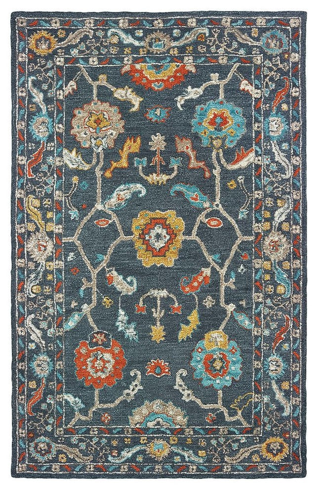 Oriental Weavers Sphinx Zahra 75501 Rug, Blue/Gold, 5'0"x8'0"