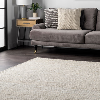 Nuloom Hand Woven Hailey Jute Rug, Off White 6'x9'