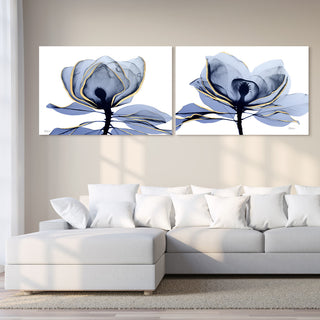 "Golden Midnight 1 & 2" Frameless Floating Panel Graphic Wall Art, 32"x48"