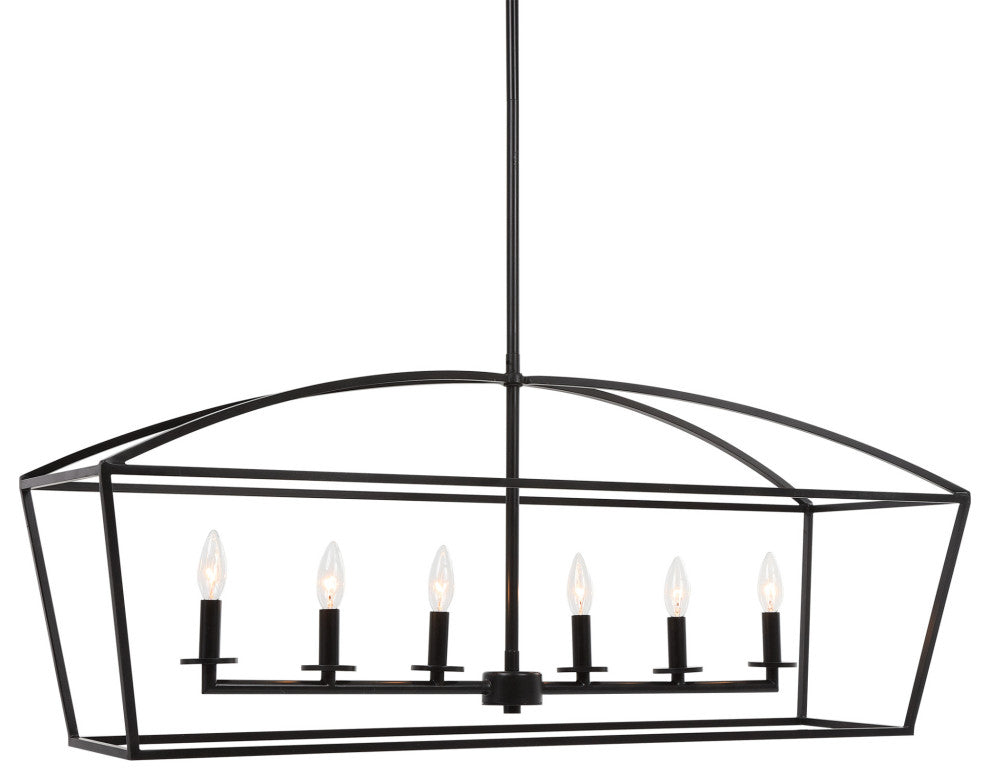 Uttermost 21348 Clayton 6 Light 42"W Taper Candle Lantern - Weathered Bronze