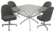 M-235 Dinette Swivel Metal Caster Chairs - Clear Glass, Mojeva Grey - White, Cle