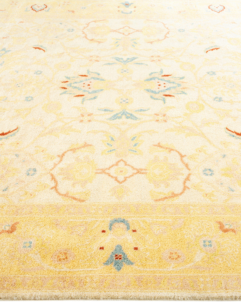 Eclectic, One-of-a-Kind Hand-Knotted Area Rug Ivory, 6' 3" x 9' 2"