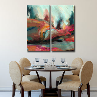 Abstract ABS XII, Canvas Wall Art, 40"x20" 2-Panels