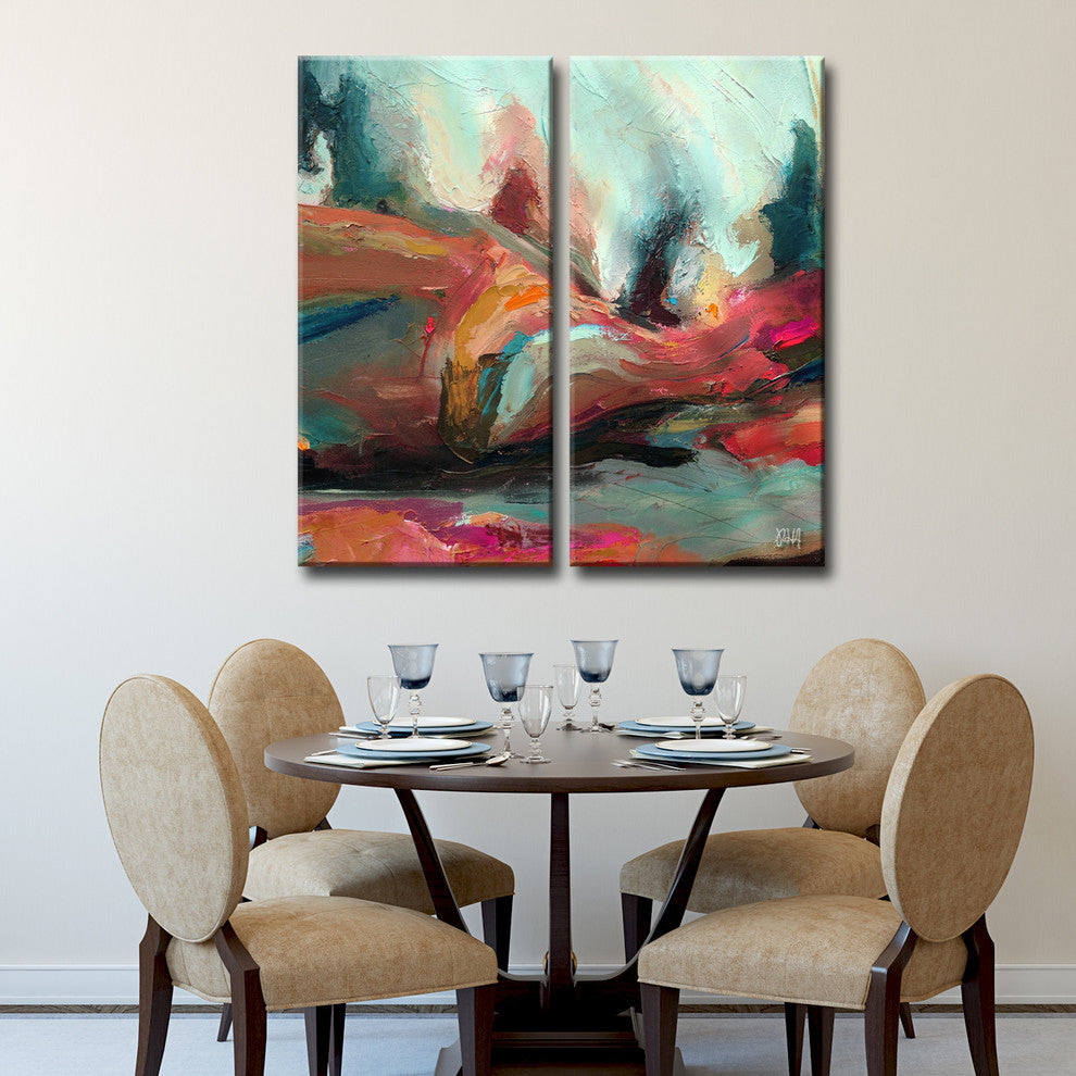 Abstract ABS XII, Canvas Wall Art, 40"x20" 2-Panels