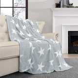 Star Flannel Travel Throw, Silver, 50" X 70"