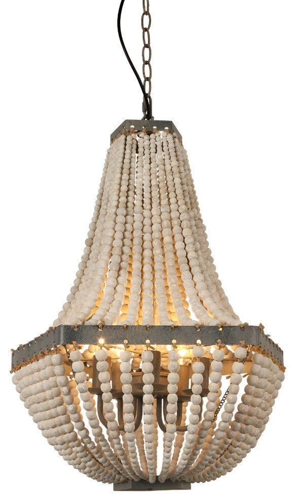 Couvin | Retro Wooden Beads Chandelier for Living Room, Empire Medium