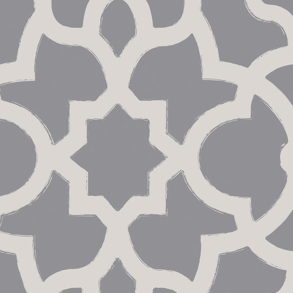 Trellis Peel and Stick Vinyl Wallpaper, Cool Gray, 24"w X 108"h