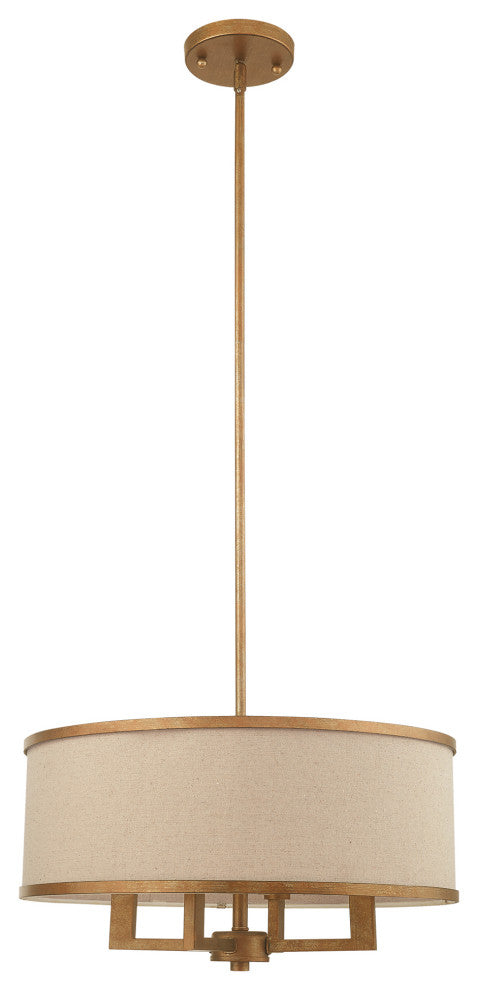 Park Ridge Chandelier, Hand-Painted Antique Gold Leaf