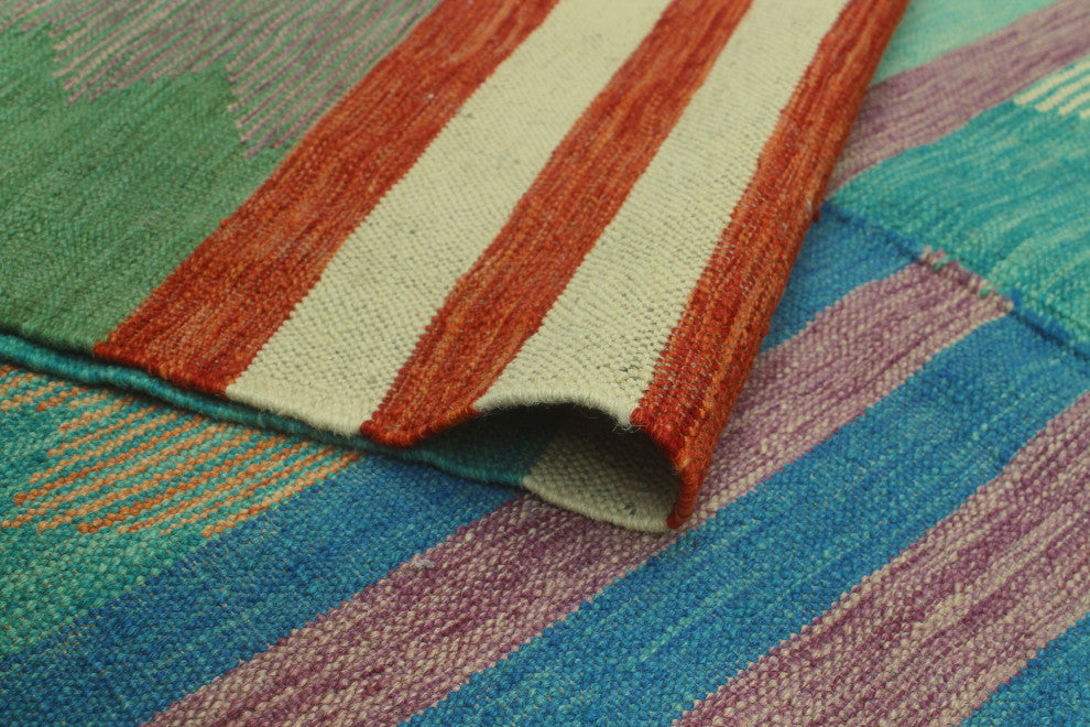Winchester Kilim Inju Blue/Beige Rug, 6'6x9'10