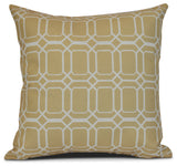 O the Fun, Geometric Print Pillow, Taupe, 18"x18"