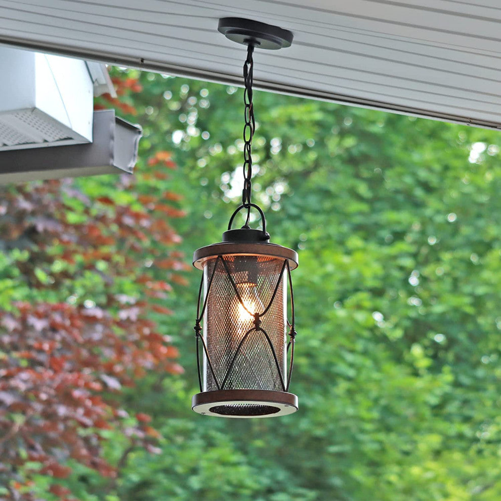 Farmhouse Pendant Light Rust Lantern Hanging Light