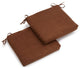 20"X19" Solid Microsuede Chair Cushions, Set of 2, Chocolate