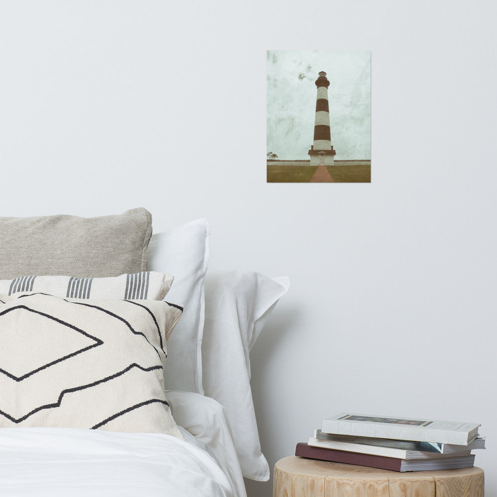 Coastal Wall Art: Bodie Lighthouse Landscape Photo Unframed Print, 11" X 14"