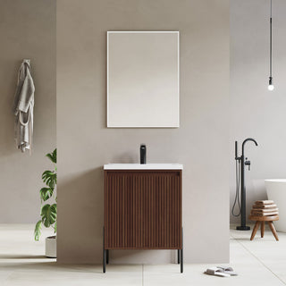 Flutie 24" Bathroom Vanity Set, Walnut