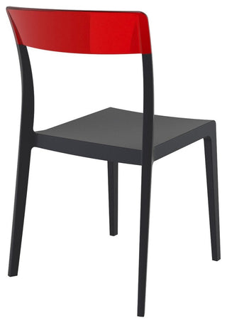 Flash Dining Chair, Black Transparent, Red, Set of 2