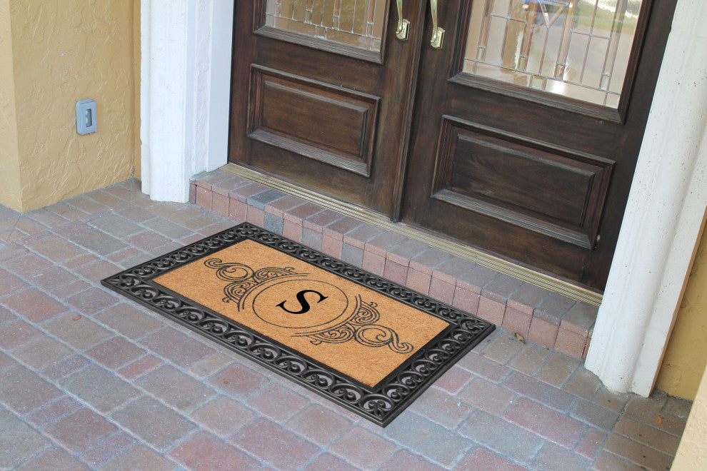 A1HC Heavy Duty Single/Double Rectangle Doormat Black/Beige, 30"x48", S
