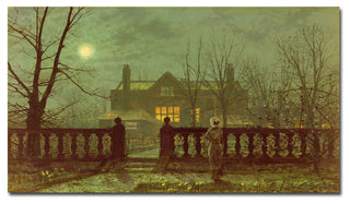 'Lady in the Garden by Moonlight, 1882' Canvas Art by John Grimshaw