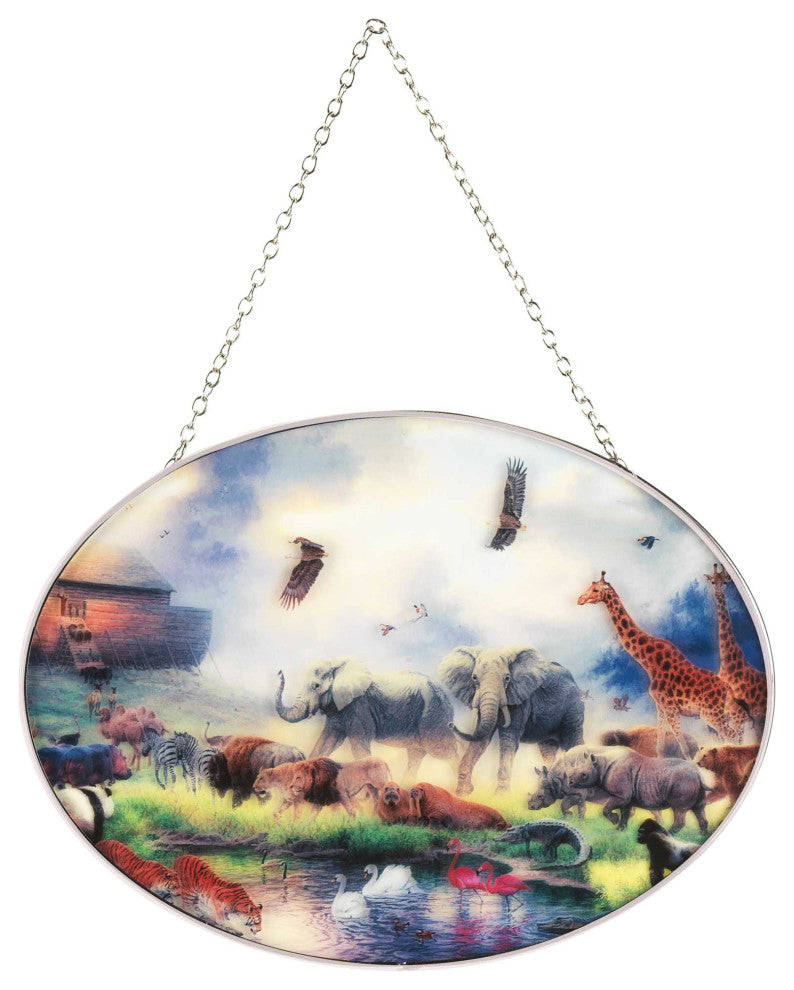 Oval Suncatcher, Noahs Ark MultiColor, 9"