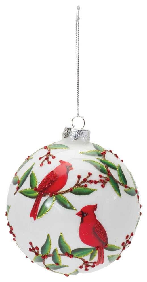 Cardinal Bird Ball Ornament, Set of 6