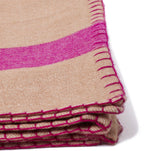 Block Stripe Throw, Camel/Peony