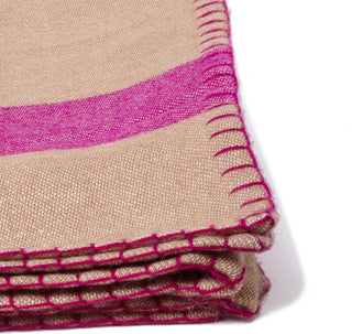 Block Stripe Throw, Camel/Peony