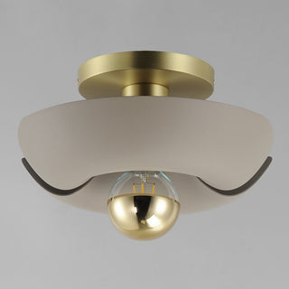 Maxim 11390 Poppy 12"W LED Semi-Flush Ceiling Fixture - Silver Gold / Satin