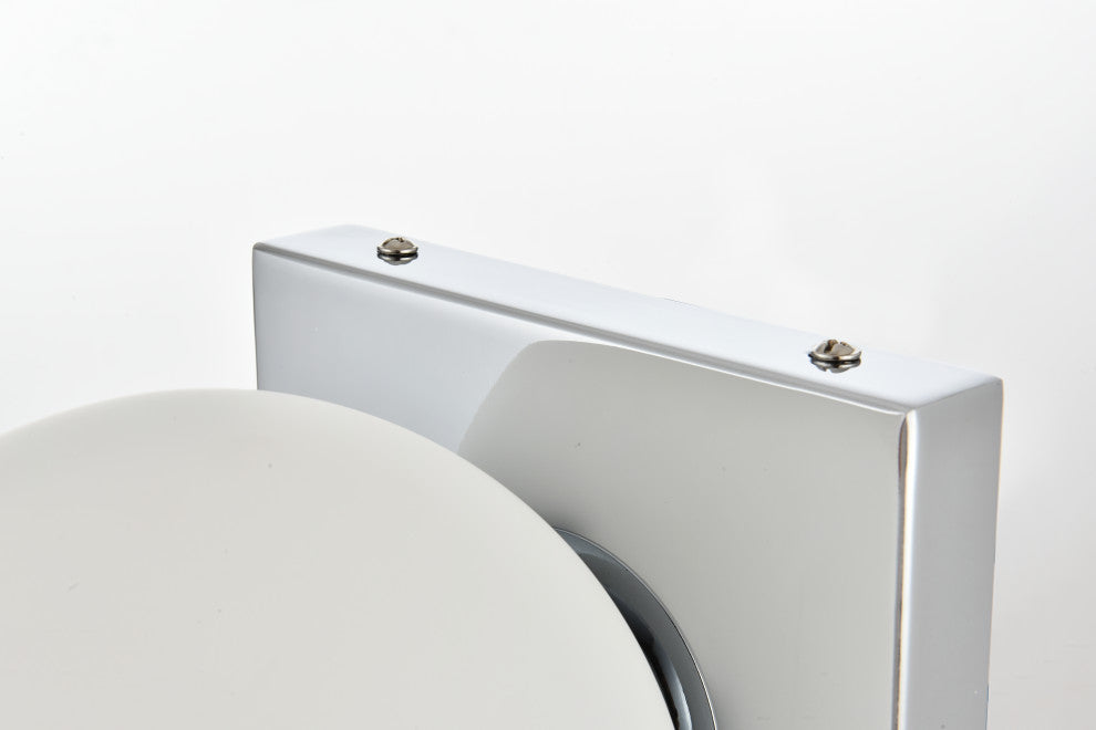 1 Light Chrome And Frosted White Bath Sconce