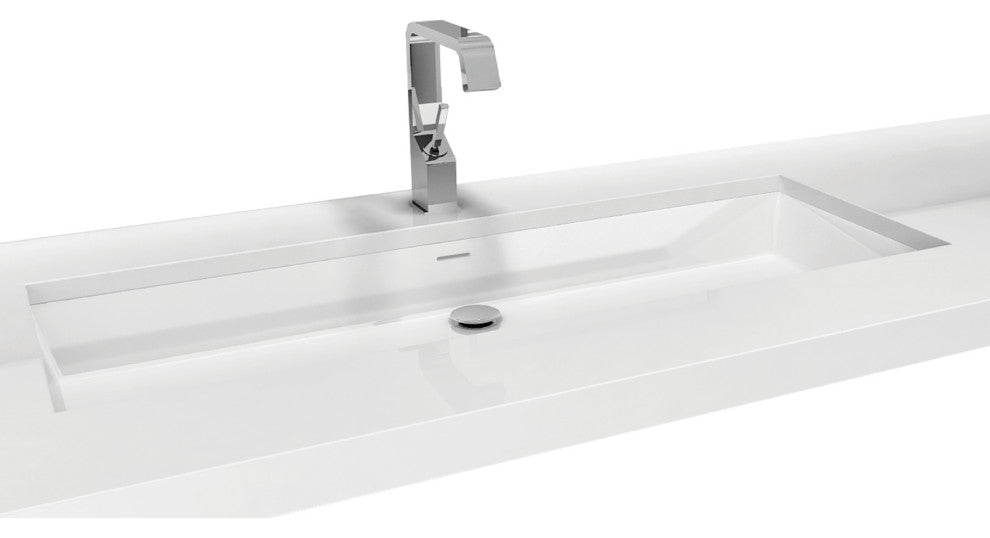 36x15 Cube Collection Vessel Sink, WETMAR BIO Matte White