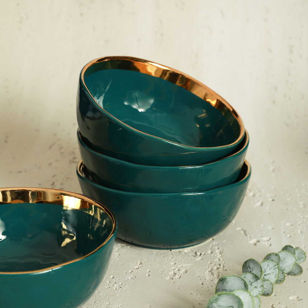 Stone Lain Florian Porcelain 32 Piece Dinnerware Set, Green