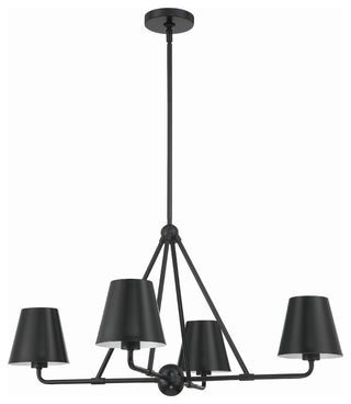Xavier 4-Light Matte Black Chandelier