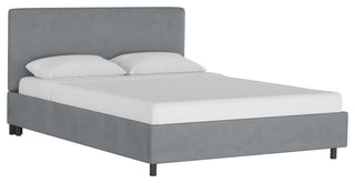 Browder Upholstered Platform Bed, Velvet Steel Gray, Full