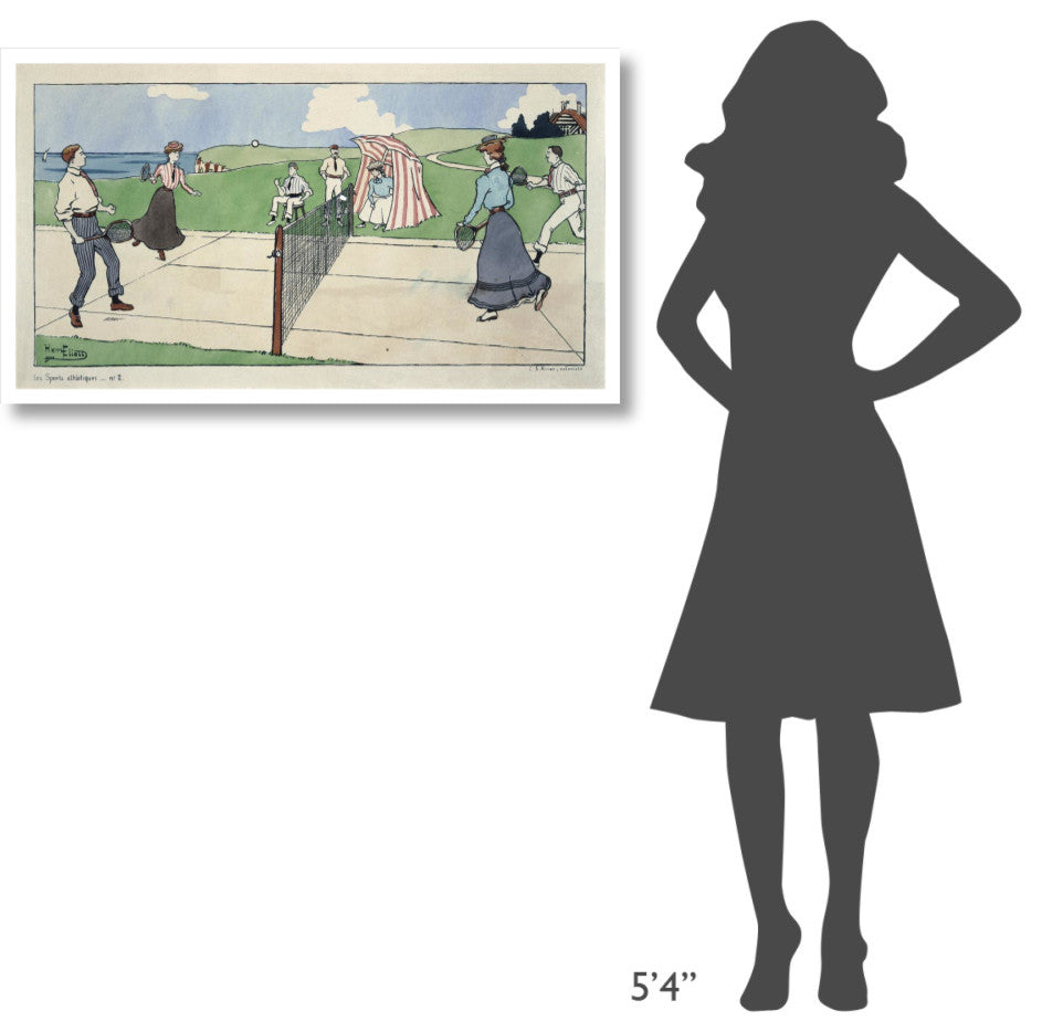 "Les Sports athletiques / Tennis" Digital Paper Print by Harry Eliott, 42"x24"
