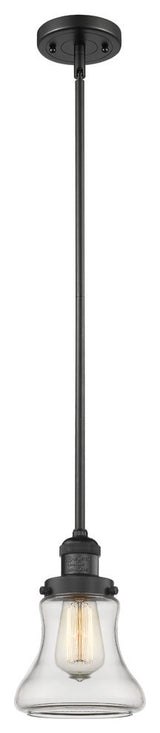 Bellmont Dimmable LED Mini Pendant, Matte Black, Glass: Clear