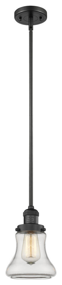 Bellmont Dimmable LED Mini Pendant, Matte Black, Glass: Clear