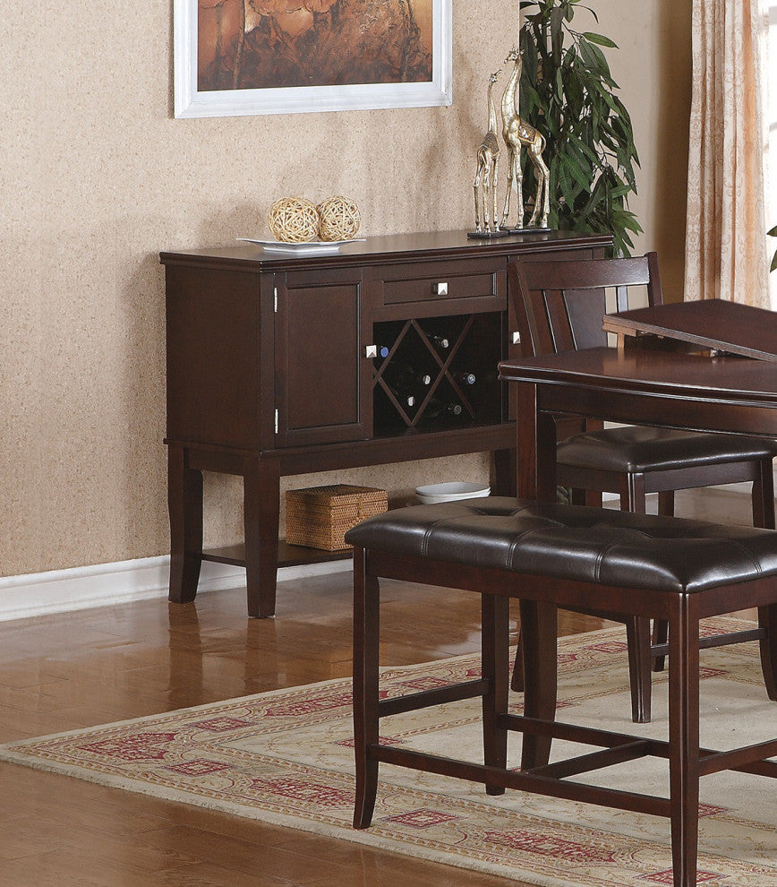 One Drawer Wood Server, Brown