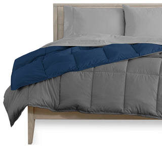 Reversible Bed-in-a-Bag, Dark Blue/Gray Light Gray, Full