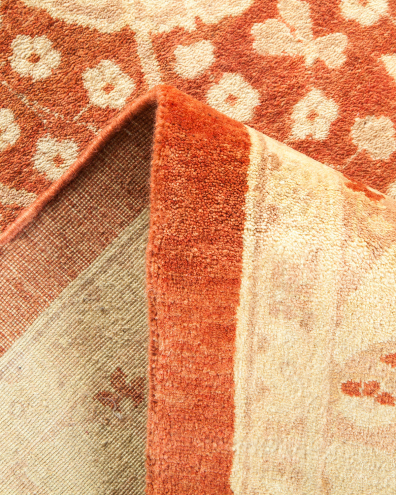 Katherine, One-of-a-Kind Hand-Knotted Area Rug Orange, 8'2"x10'2"