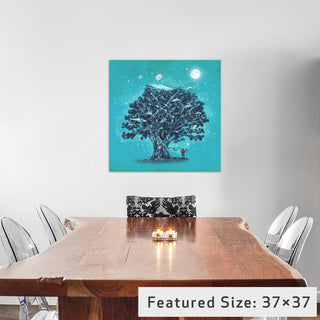"Deep Tree Diving" by Terry Fan, 37x37x1.5