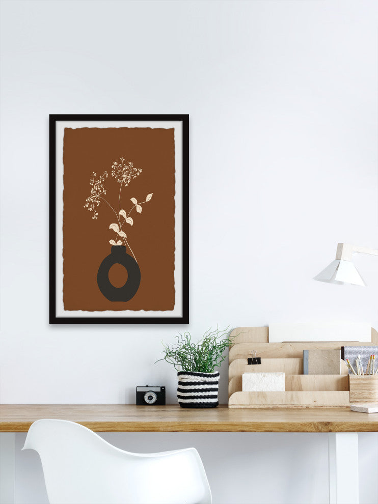 "Stems and Leaves" Framed Painting Print, 16x24