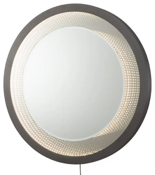 Starfall Vanishing infinity LED Round Wall Mirror in Gunmetal
