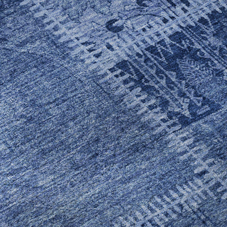 Premium Machine Washable Mayfield AMF635 Navy 2'3" x 7'6" Runner Rug