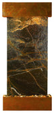 Cascade Springs Water Fountain, Green Marble, Rustic Copper, Square