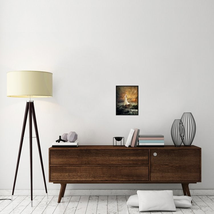 "Rhythm Of The Storms" Framed Canvas Giclee by Rooswandy Juniawan, 13x17"