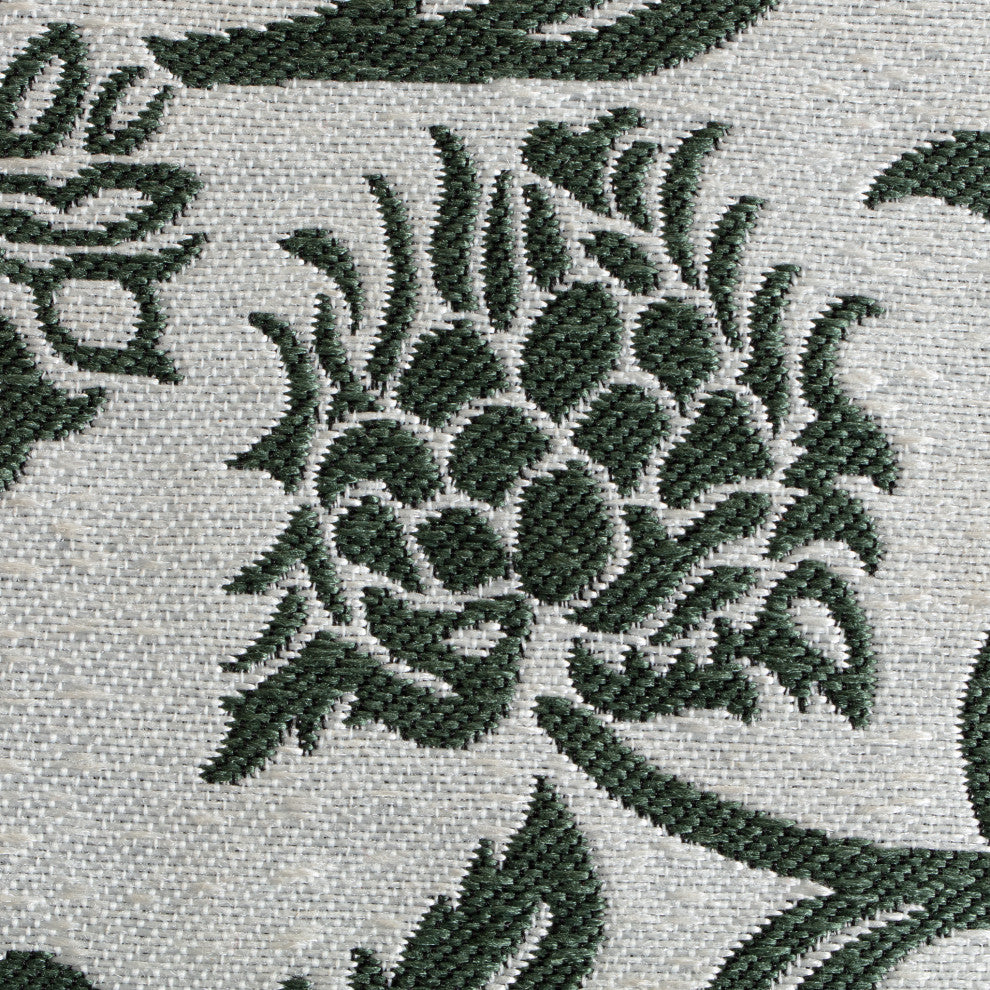 Chamonix Green 18" x 18" x 18" Green and Ivory Pouf